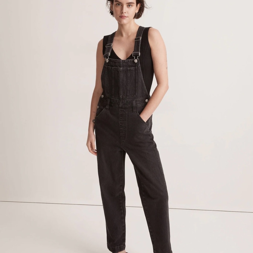 Madewell Black Denim Overalls